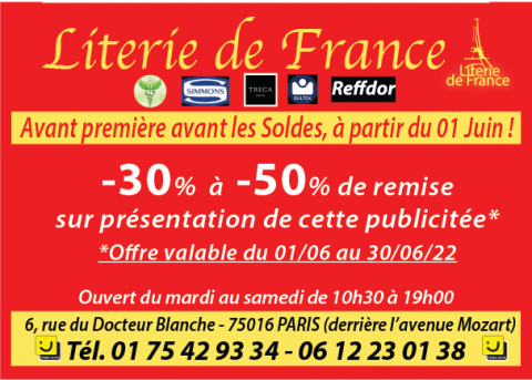 Soldes sur matelas et sommier à Paris 16ème